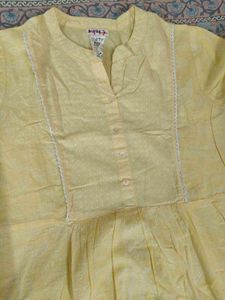 Yellow Printed Kurta