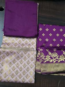 unstitched Silk Dress Material Set with dupatta