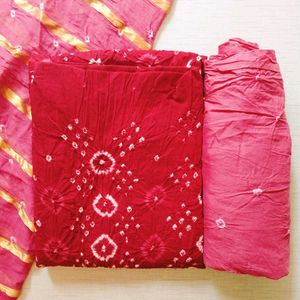 Beautiful Bandhani Unstitched Suit For Women