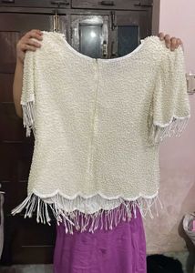 Elegant Beaded Fringe Top