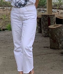 Women's White Wide-Leg Jeans