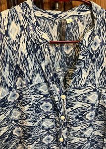 Patterned Blue Top