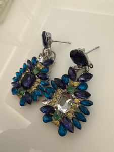 Sparkling Blue &amp; Green Gemstone Earrings