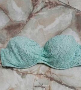 Mint Green Lace Strapless Bra