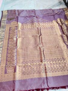 pure Kanchi pattu saree Elegant Lavender Sare