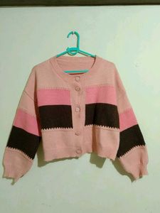 Chic Color Block Knit Cardigan