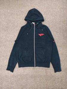 Men's Dark Blue Zip-Up Hoodie