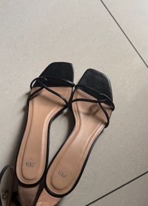 Zara Black Strappy heel  Sandals