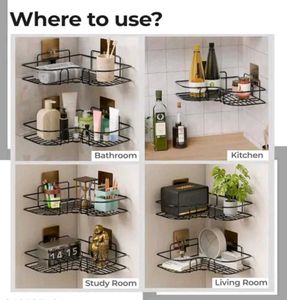 2-Tier Metal Corner Storage Rack (Pack of 2)