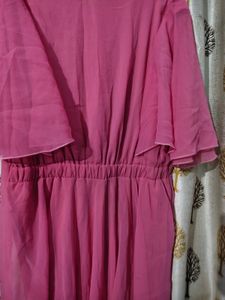 Chic Pink Layered Dress