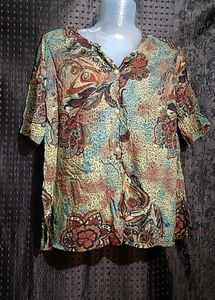 Boho Paisley Print Tunic Top