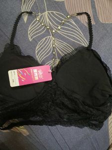 Lace Bralette with Stone Detail in back