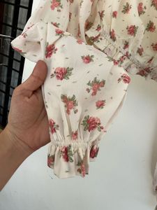 Floral Long Sleeve Crop Top