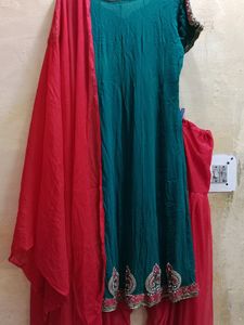 Women's A-line Frock Suit salwar Dupatta