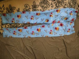 Cute Floral Print Girls Pajama Bottoms