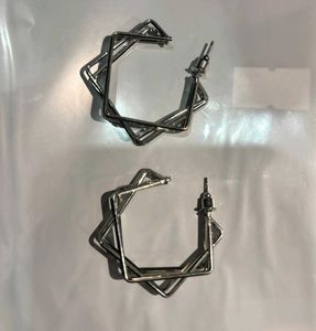 Geometric Silver Earrings