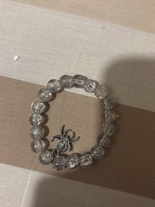Clear Beaded Bracelet with Spiderman Charm