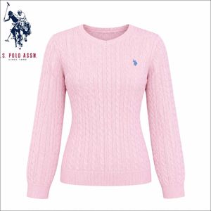 S. Polo Assn. Pink Cable Knit Sweater