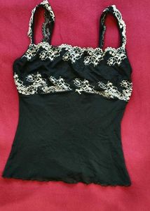 Black Lace Trim Cami Top