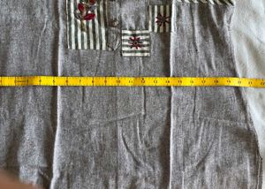 Embroidered Grey Kurta