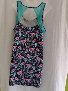 Floral Print Sleeveless Mini Dress
