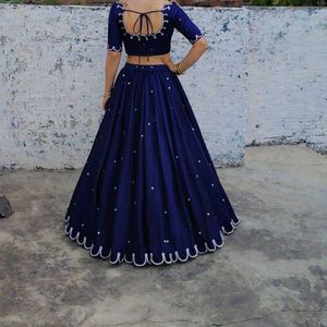 Stunning Royal Blue Lehenga Choli hend work