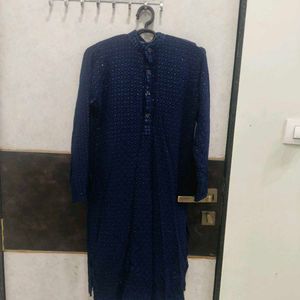 Elegant Blue Kurta with All-over Pattern