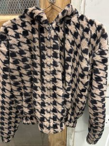 Cozy Houndstooth Fleece Jacket