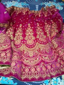 Rani Pink Unstriched Lehenga