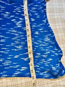 Blue Abstract Print Tunic Top Size M-L 36"-38"