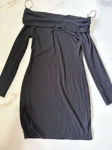 Ginger By Lifestyle Chic Off-Shoulder Black Dress