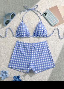 Cute bow Gingham Bikini Set