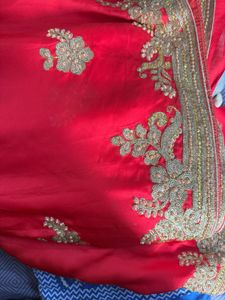 Elegant Red Embroidered Saree