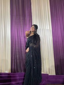 Stunning Black Sequined Saree