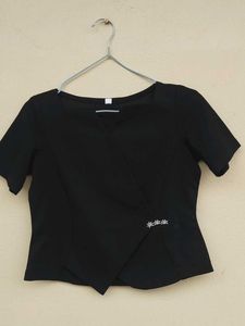 Elegant Black Blouse with Embellishment