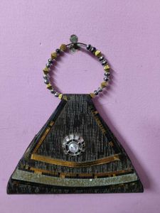 Unique Triangle Clutch with Embellishments