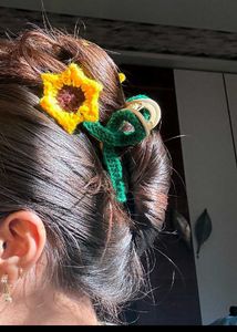 Crochet Flower Hair Clips - Set of 3
