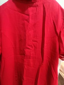 Red Formal Calf length Dress &amp; Leopard Print Top