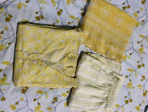 Yellow Cotton Kurta Set