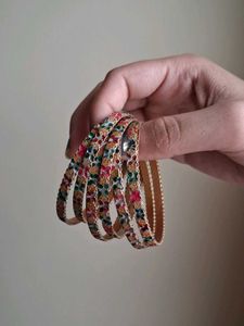 Colorful Embellished 6piece Bangles