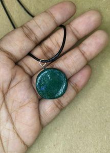 Golden Green Spiral Pendant Necklace