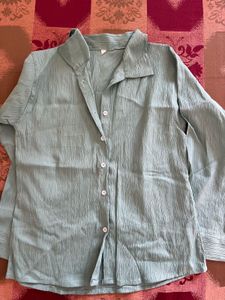Crushed Texture Button-Up Shirt