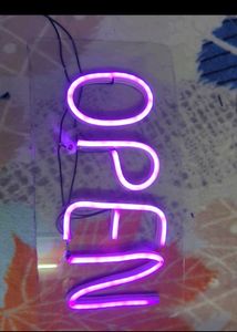Purple Neon Open Sign