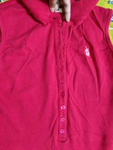 Red Polo Sleeveless Mini Dress