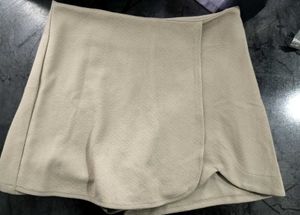 Chic Beige Wrap Skirt Shorts