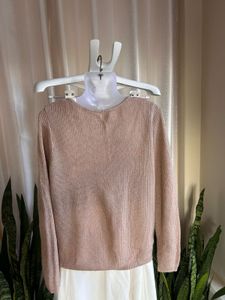 Cozy Knit Sweater with Criss-Cross Neckline