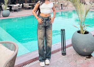 Distressed Wide Leg Jeans