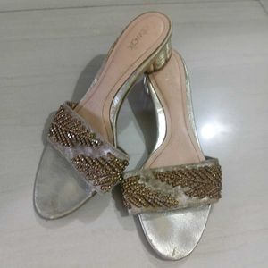 Elegant Embellished Slip-On Heels