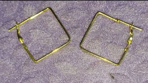 Gold Square Earrings