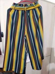 Striped Culottes with Belt